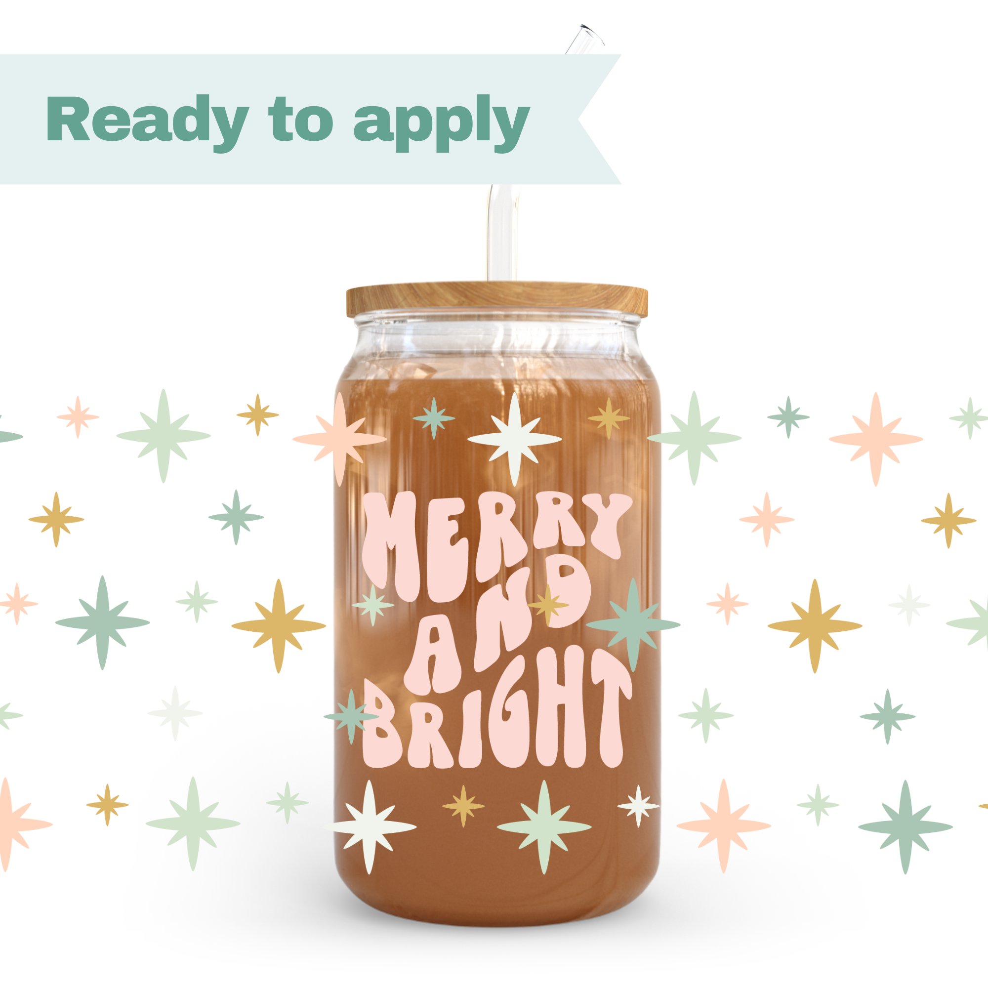Christmas Merry and Bright - 16oz UVDTF cup wrap 