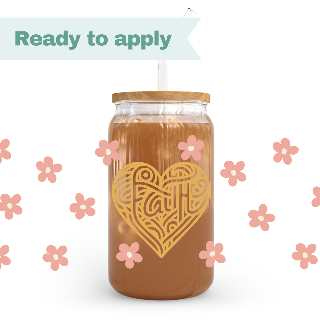 Christian Faith Heart - 16oz UVDTF cup wrap 