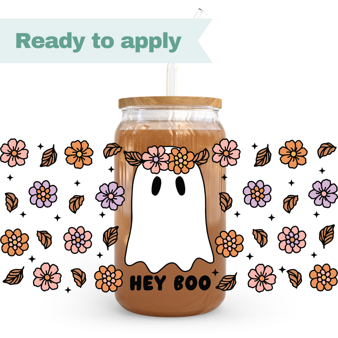 Hey Boo - 16oz UVDTF cup wrap 