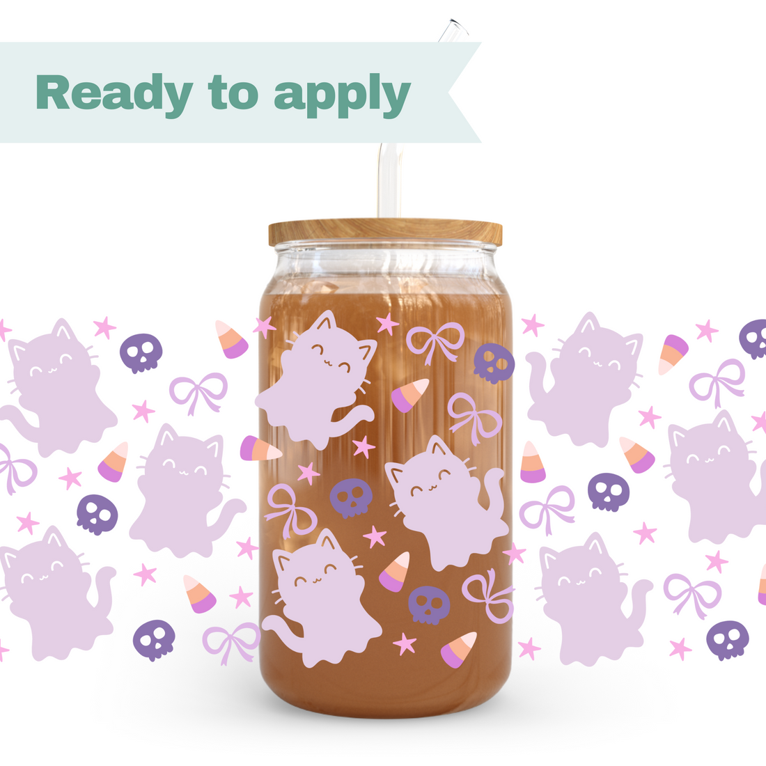 Spooky Cats - 16oz UVDTF cup wrap 