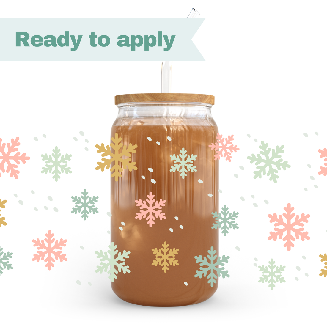 Christmas Snowflakes - 16oz UVDTF cup wrap 