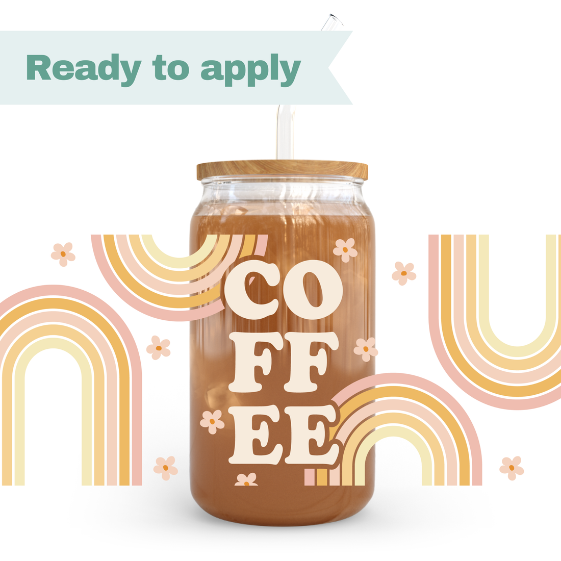 Coffee and Rainbows - 16oz UVDTF cup wrap 