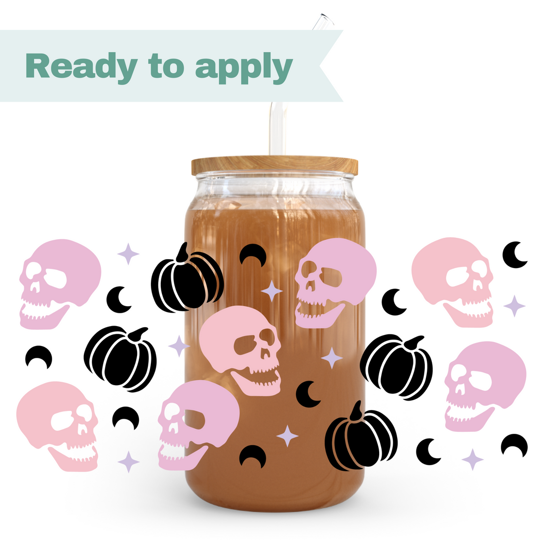 Pastel Skulls - 16oz UVDTF cup wrap 