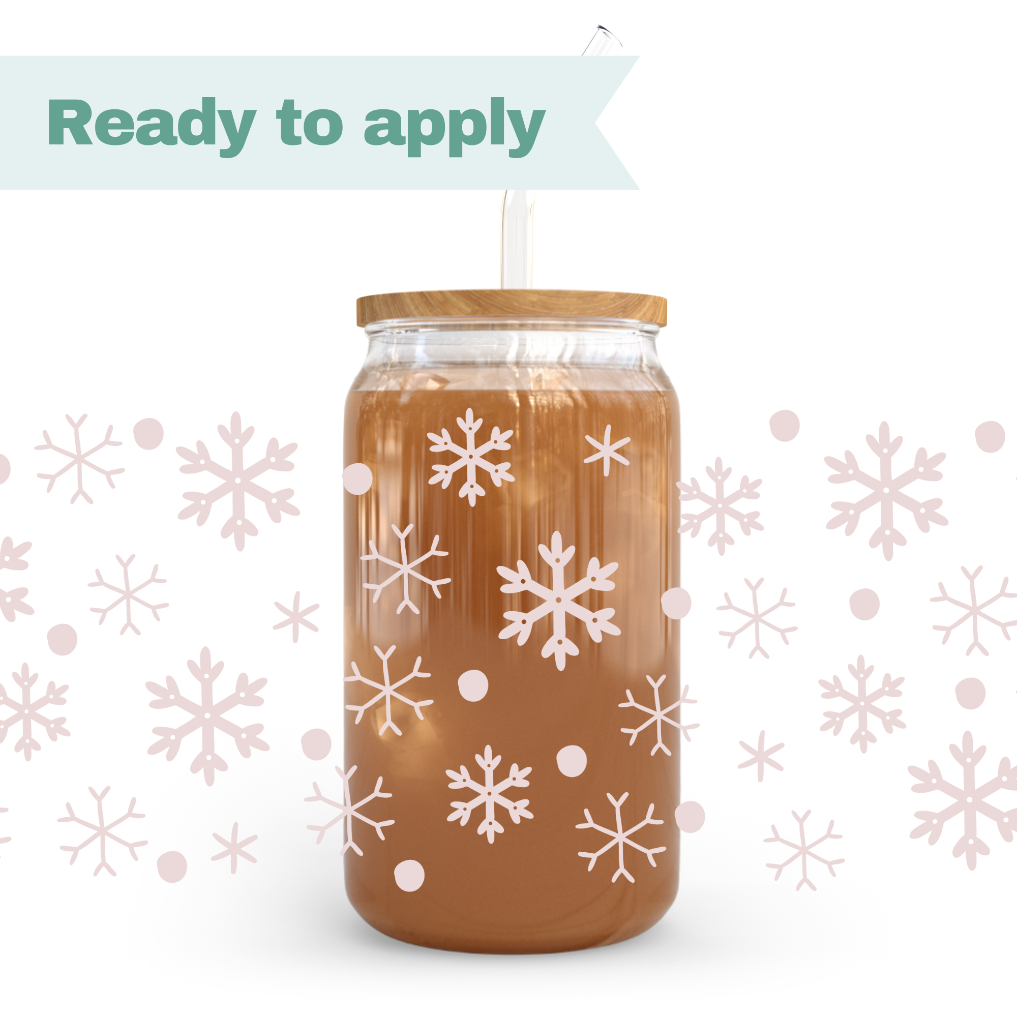 Christmas Snowflakes - 16oz UVDTF cup wrap 