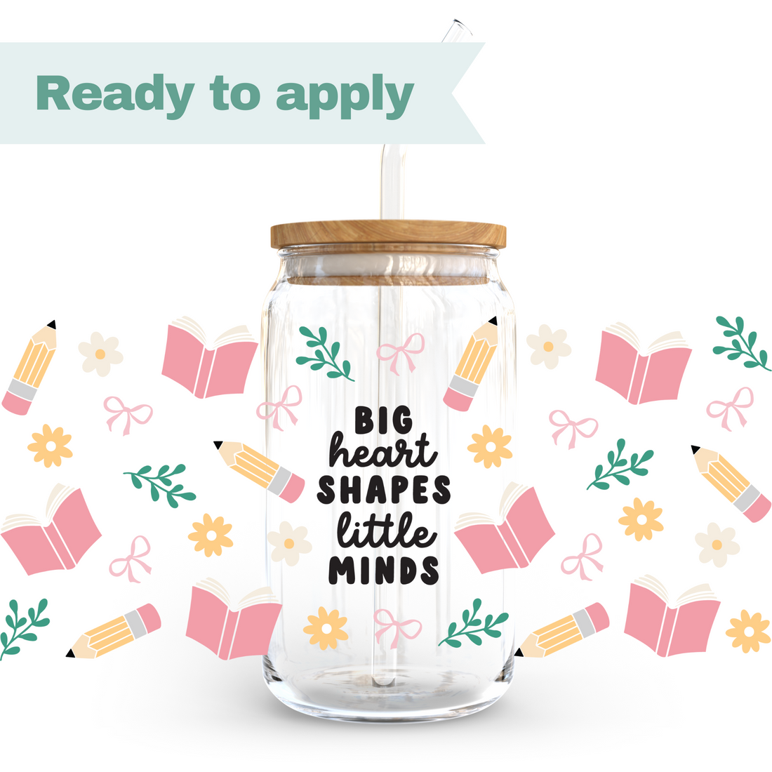 Big-heart Teacher - 16oz UVDTF cup wrap 