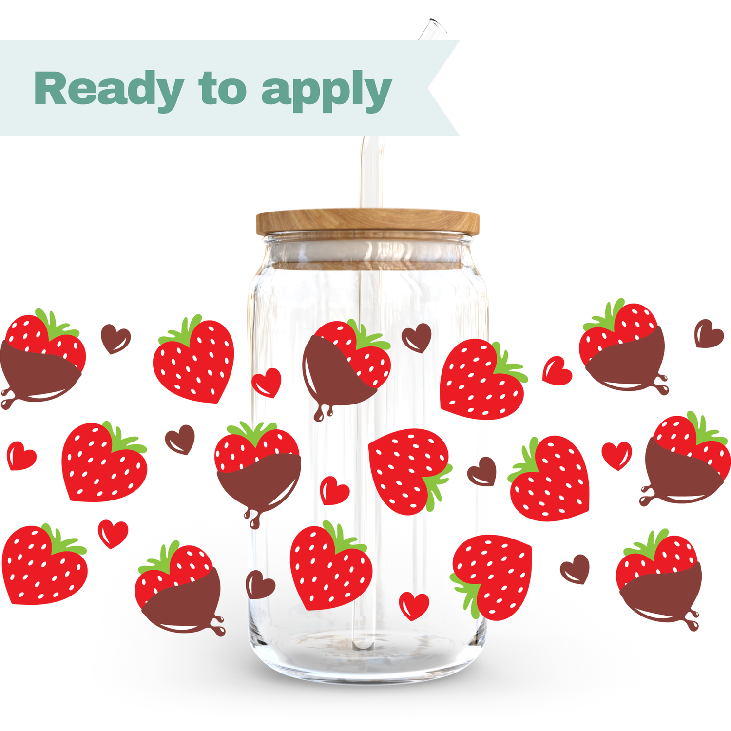 Chocolate Strawberry - 16oz UVDTF cup wrap 