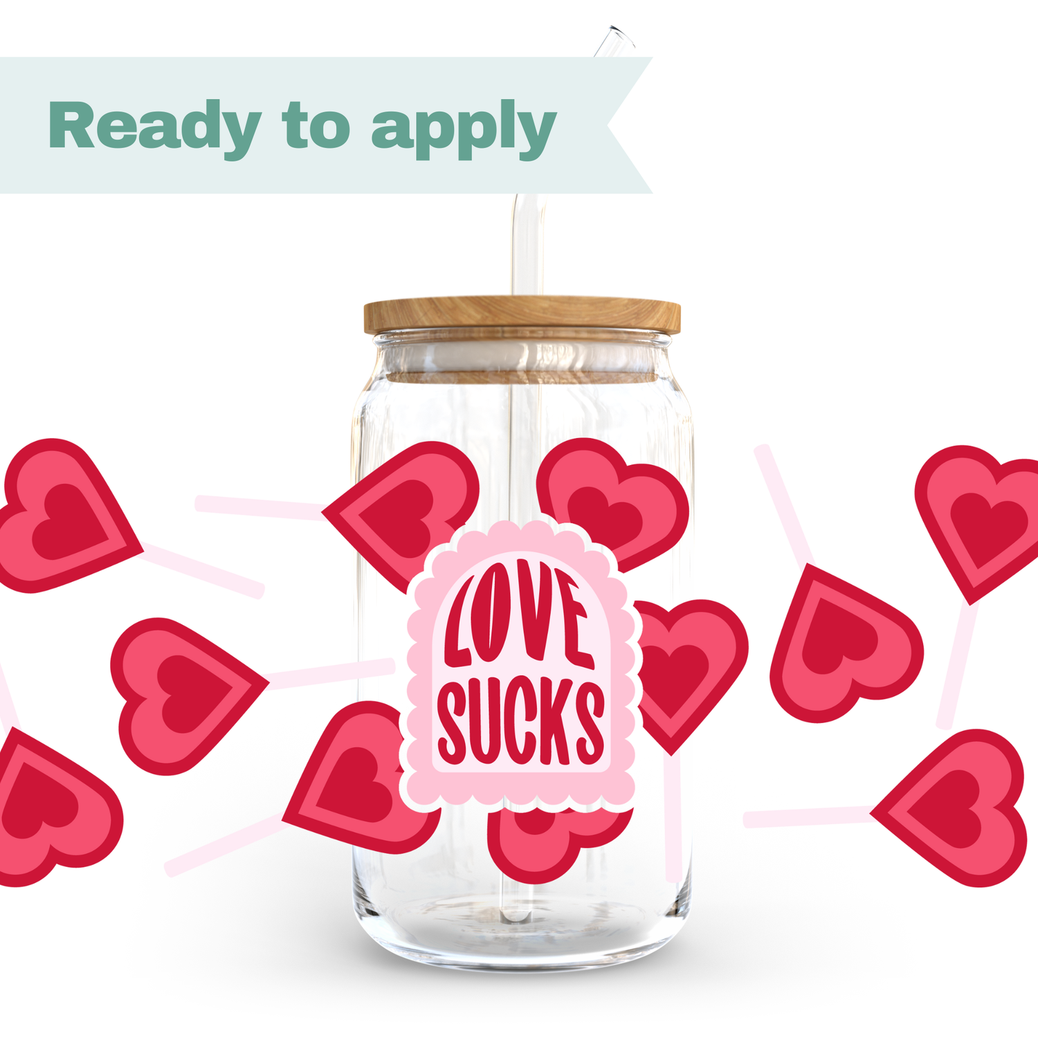 Heart Lollipops - 16oz UVDTF cup wrap 