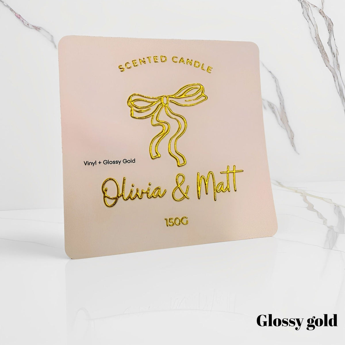 Pure Pack premium labels, glossy gold foil finish