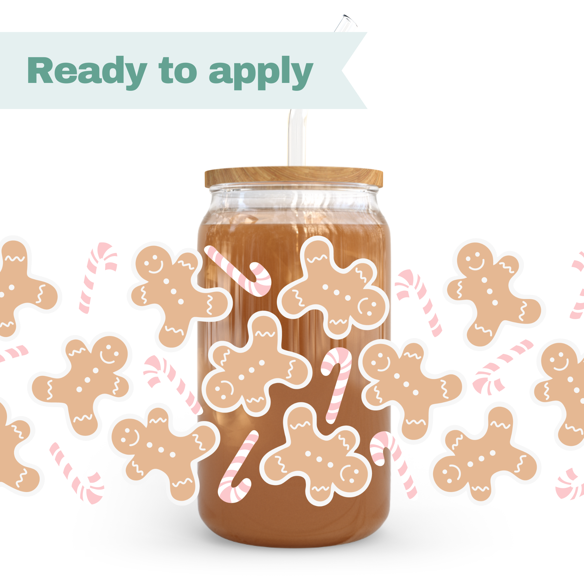 Christmas Gingerbread - 16oz UVDTF cup wrap 