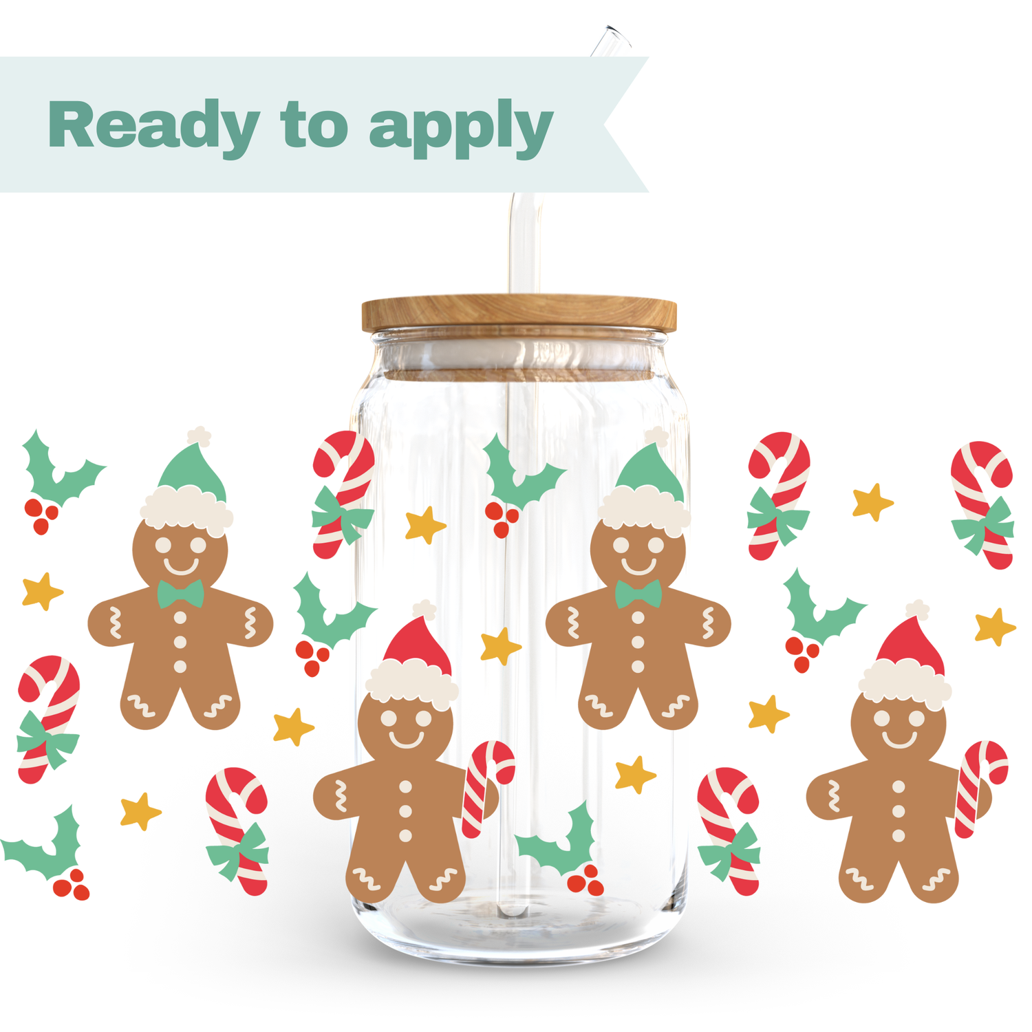 Christmas Gingerbread - 16oz UVDTF cup wrap 