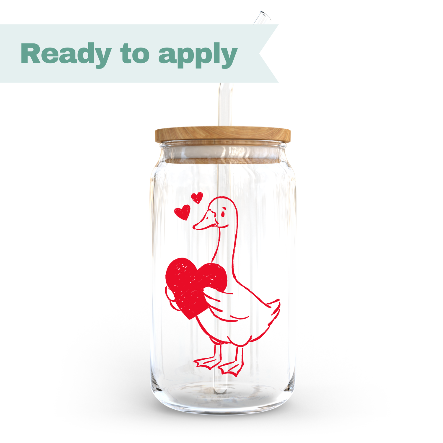 Heart Goose - 16oz UVDTF cup wrap 