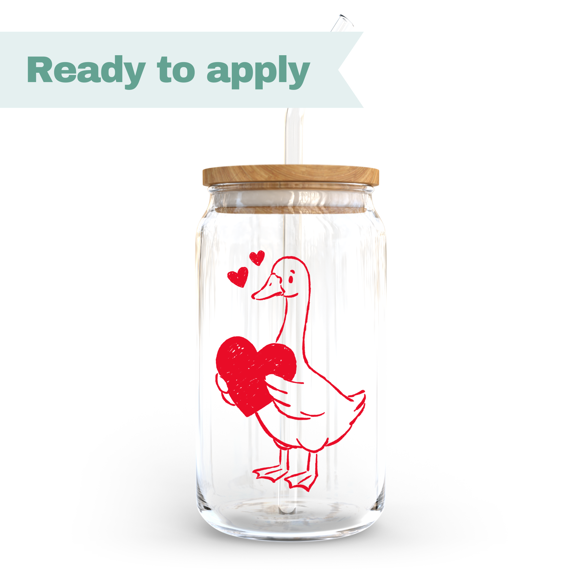 Heart Goose - 16oz UVDTF cup wrap 