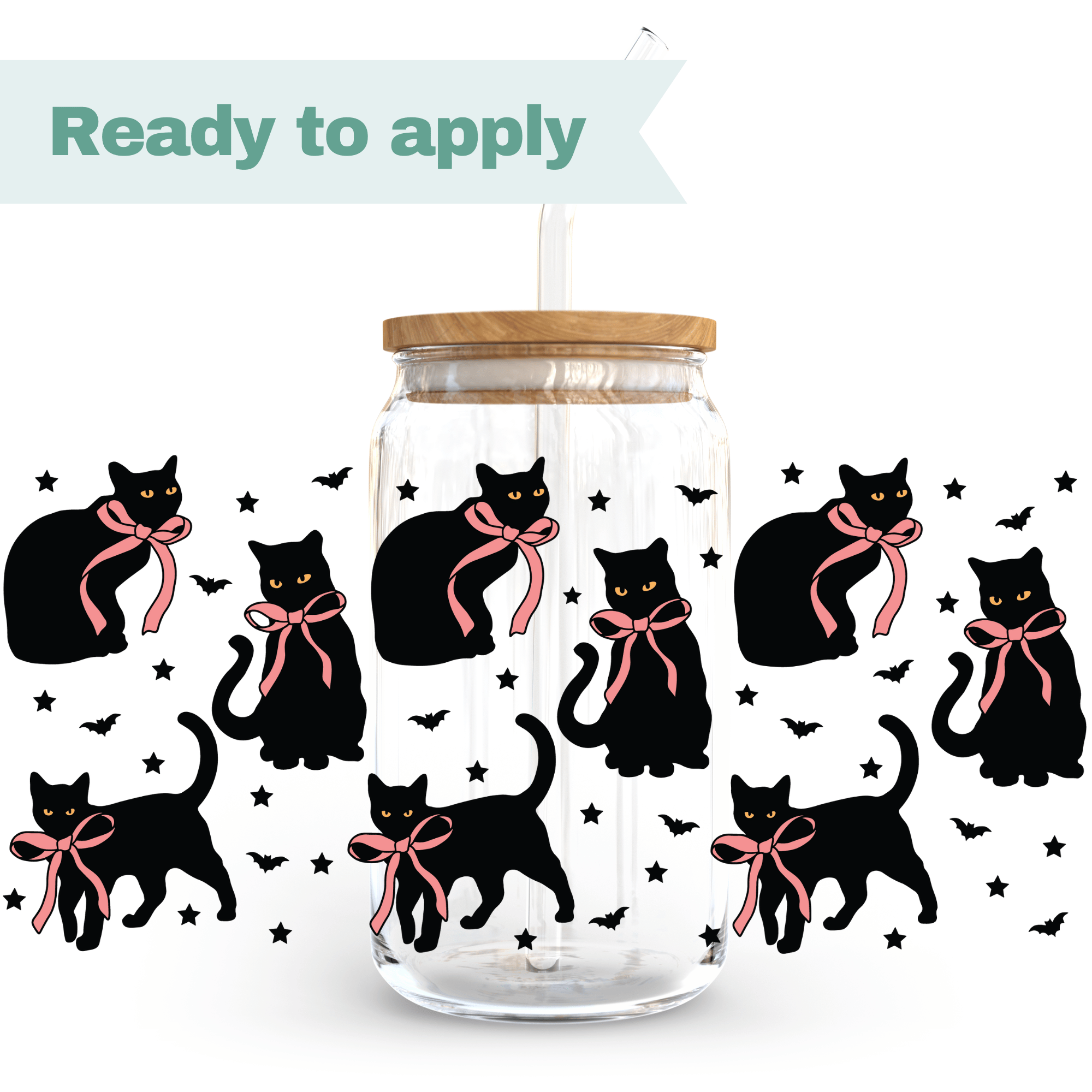 Black cats  - 16oz UVDTF cup wrap