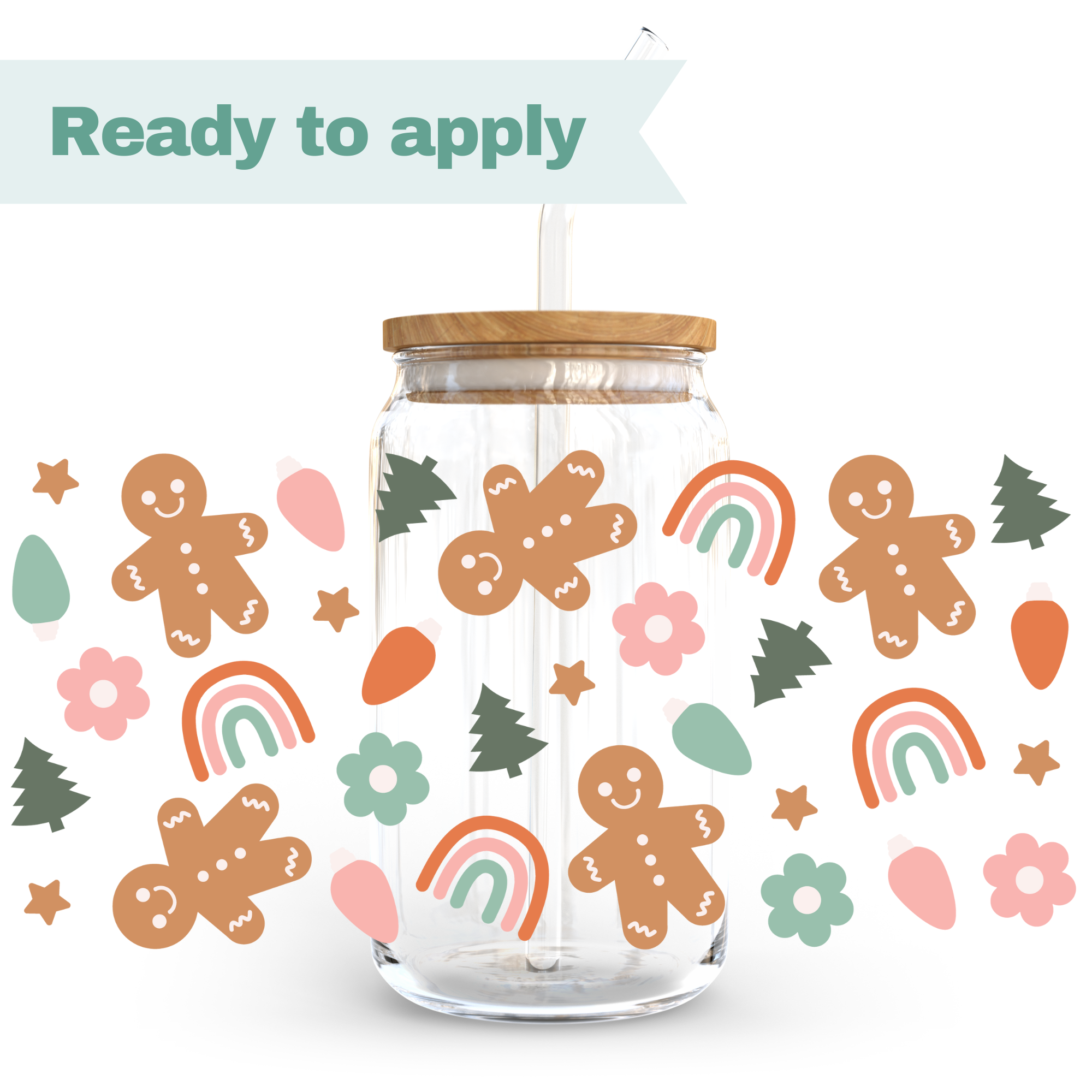 Christmas Gingerbread - 16oz UVDTF cup wrap 